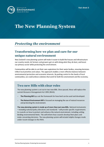 03 New Planning System factsheet   Protecting the environment cover