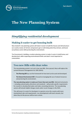 08 New Planning System factsheet   simplifying residential development cover