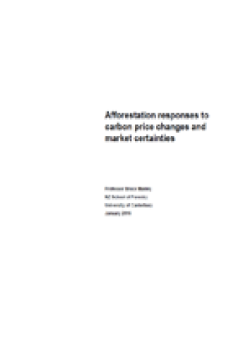 Afforestation responses to carbon price changes and market certainties cover