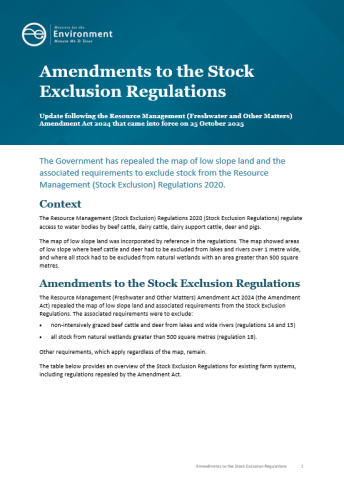 Amendments to the Stock Exclusion Regulations