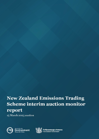 COVER NZ ETS interim auction monitor report 15 March 2023 auction