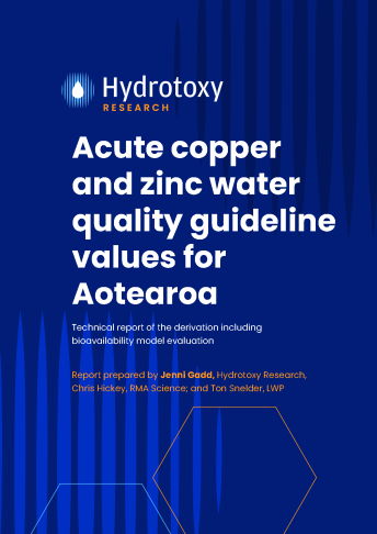 COVER accute copper and zinc water quality guideline values