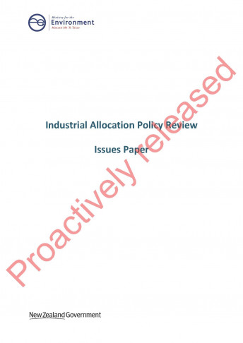 COVER industrial allocation policy review issues paper