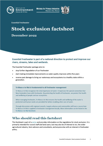 Cover Essential Freshwater Stock exclusion factsheet