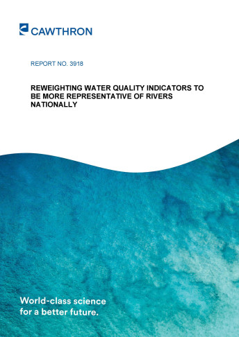 Cover reweighting water quality indicators to be more representative of rivers nationally