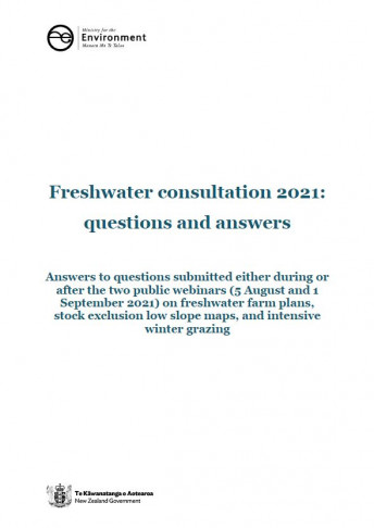 Freshwater consultation 2021 questions and answers