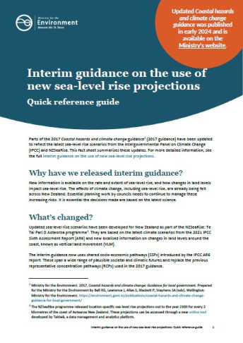 Interim guidance on the use of new sea level rise projections Quick reference guide tn