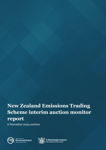 NZ ETS interim auction monitor report cover dec 23