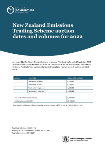 NZ Emissions Trading Scheme Public Notice