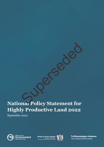 National policy statement highly productive land sept 22 SUPERSEDED cover