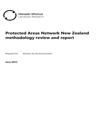 Protected Areas Network of NZ report cover