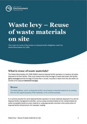 Reuse of waste materials on site factsheet cover