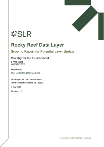 Rocky reef data layer Scoping report for potential layer update cover