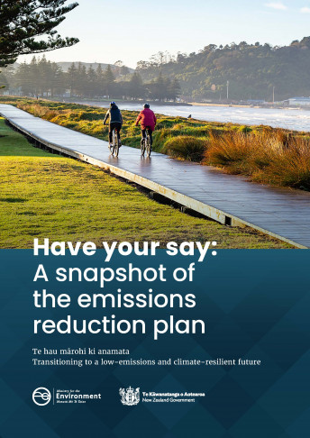 Snapshot of the emissions reduction plan discussion document cover