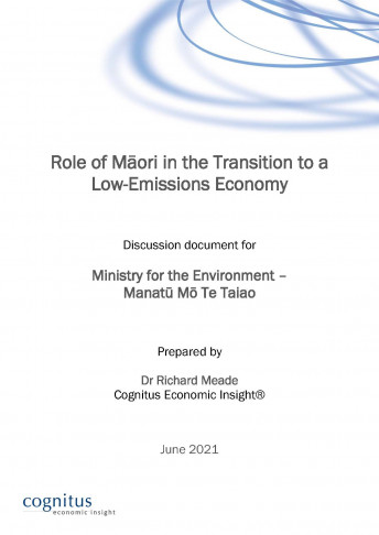 Cognitus Maori Role in Low Emissions Transition cover