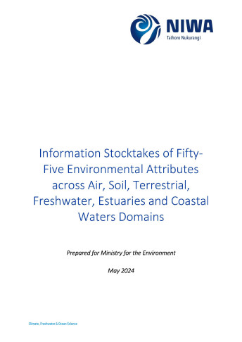 Cover Information stocktakes of fifty five environmental attributes