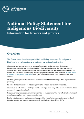 Cover NPSIB Information for farmers and growers