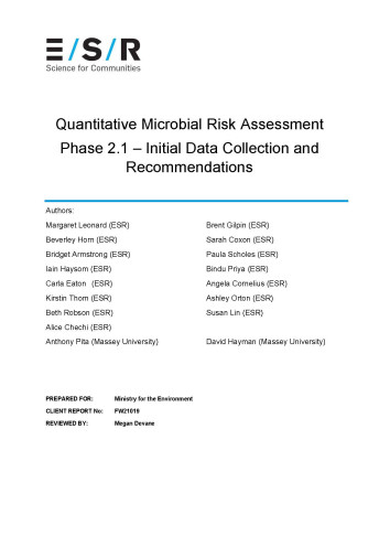 Cover Quantitative microbial assessment Phase 2.1