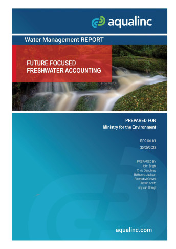 Cover from Future focused freshwater accounting MainReport Final