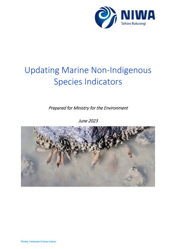 Cover updating marine non indigenous species indicators
