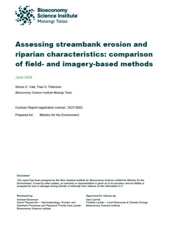 cover assessing streambank erosion and riparian characteristics
