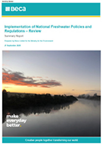 Cover of Implementation of national freshwater policies and regulations – review: Summary report