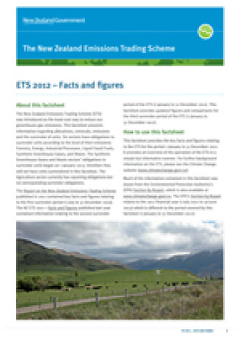 NZ ETS 2012: Facts and figures cover