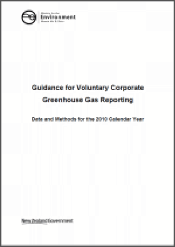 Cover of Guidance for voluntary, corporate greenhouse gas reporting: Data and methods for the 2010 calendar year
