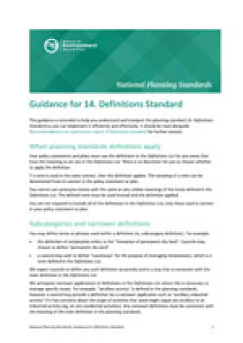 Cover of Guidance for the Definitions Standard