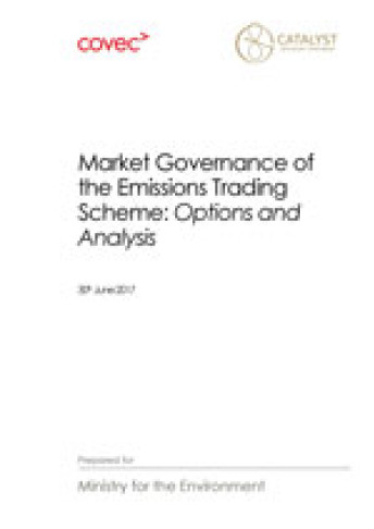 Cover of Market governance of the Emissions Trading Scheme: Options and analysis