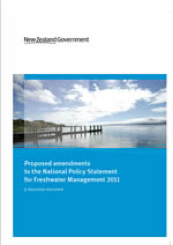 Proposed amendments to the National Policy Statement for Freshwater Management 2011 publication cover