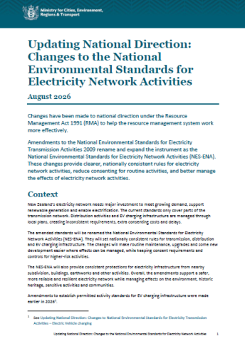 Updating ND   changes to NES ENA