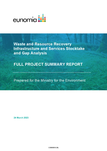 Waste and resource recovery infrastructure and services stocktake Project summary report