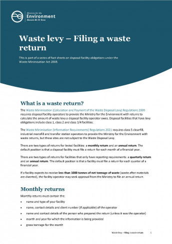 Waste levy Filing a waste return thumbnail