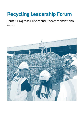 cover recycling leadership forum term 1 annual progress report and recommendations