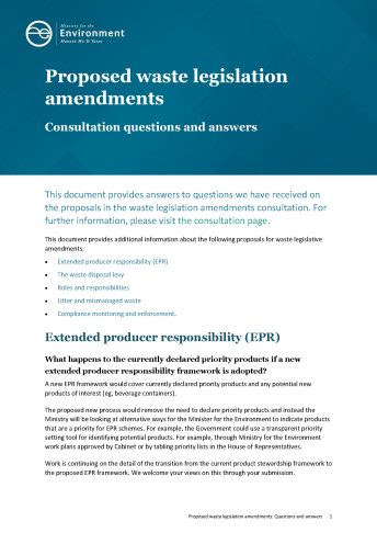 cover waste legislation consultation questions and answers