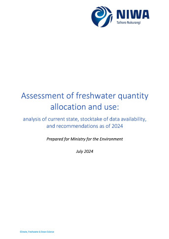 cover assessment of freshwater quantity allocation and use