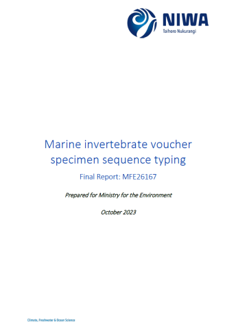 marine invertebrate voucher specimen sequence typing october 2023