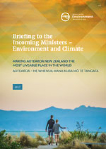 Cover of the Briefing to the Incoming Ministers – Environment and Climate
