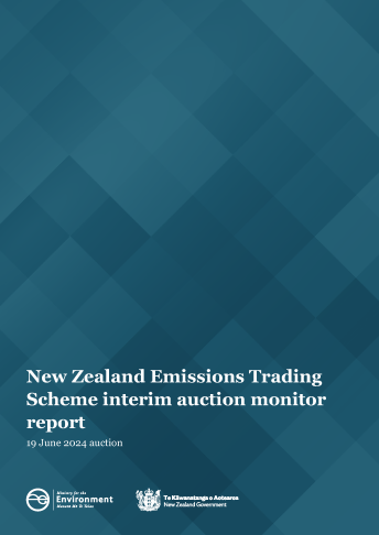 Cover of New Zealand Emissions Trading Scheme interim auction monitor report: 19 June 2024 auction