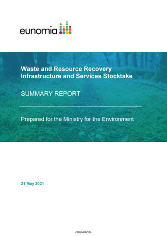 waste and resource recovery infrastructure and services stocktake cover
