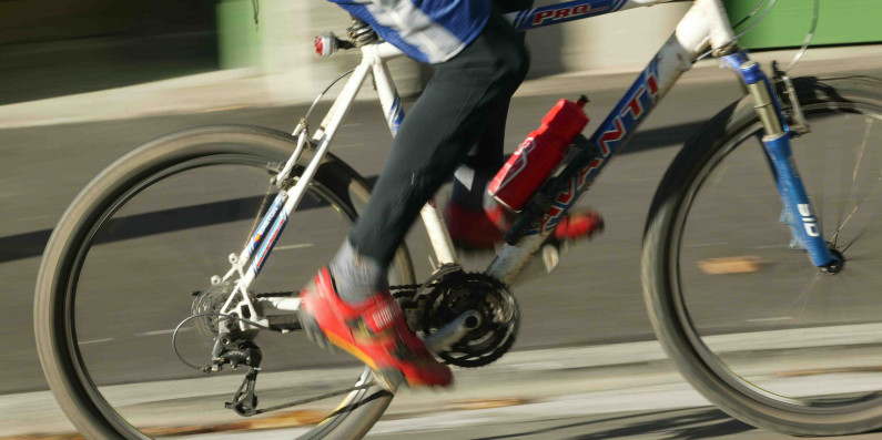 A person biking