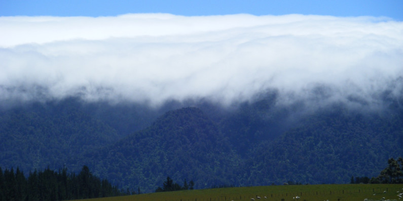 Cloud cover over hills