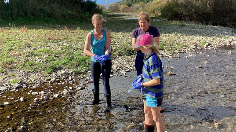 Testing nutrient levels at Barkers Creek.